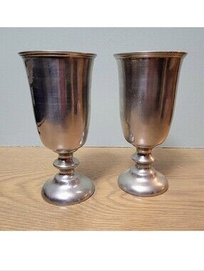 Two Vintage Wilton Armetale Goblets